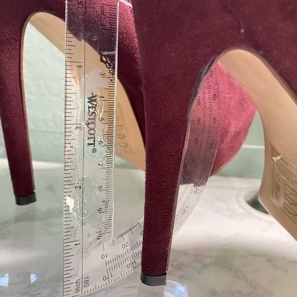 Maroon Skull Detail Platform Wedge Booties - Picture 2 of 16